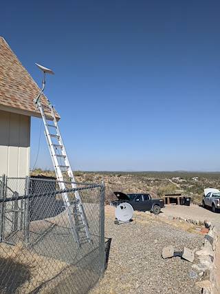 2022 July Starlink Dish mounted on the former DirecTV Mount